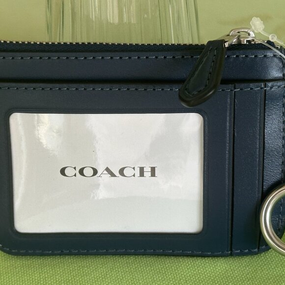 COACH MINI SKINNY ID CASE IN SIGNATURE DENIM:NWT DEEP BLUE CAN65 - Picture 5 of 13